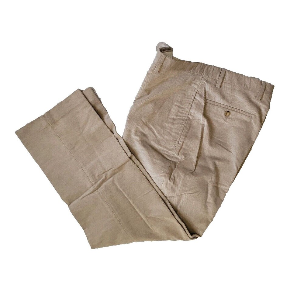 Nautica Clipper Deck Pants Men 34X32 Relax Fit Stone Corduroy Chino Straight leg